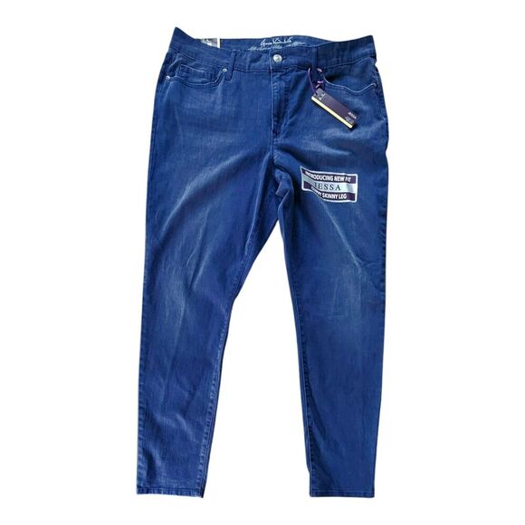 Gloria Vanderbilt Jeans Sz 16 Blue Jessa Slimming Curvy Skinny Leg NEW - Picture 1 of 9